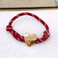 Pulsera Tejida con Dijes de Chapa de Oro COP1749-4
