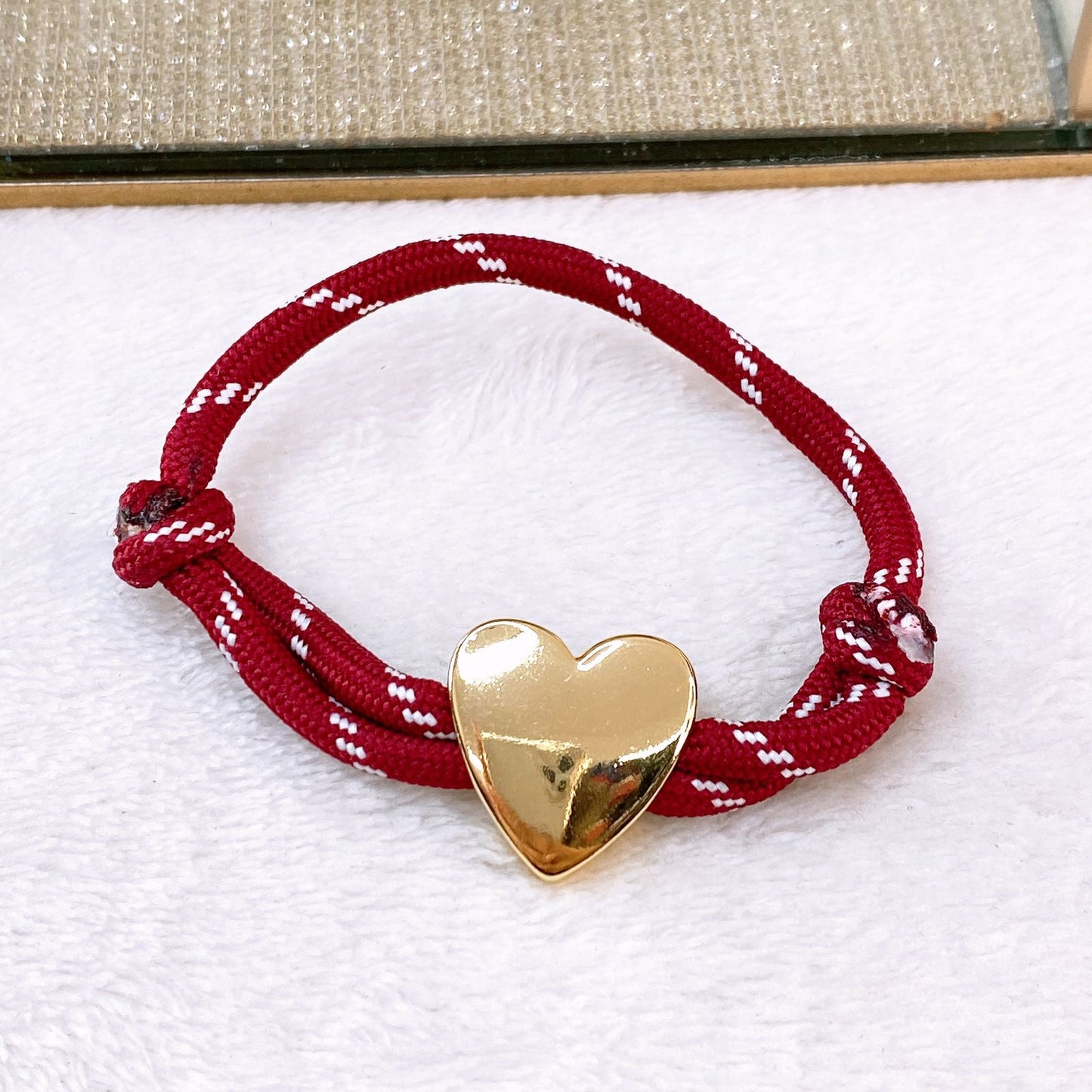 Pulsera Tejida con Dijes de Chapa de Oro COP1749-4