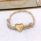 Pulsera Tejida con Dijes de Chapa de Oro COP1749-1