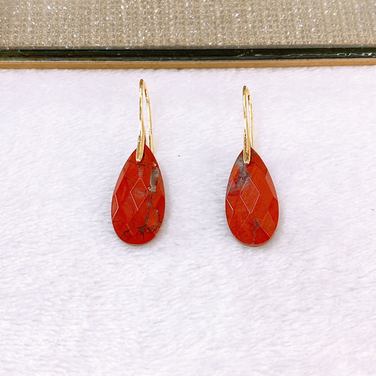 Arete de Chapa de Oro Con Piedra Natural COA2717-6