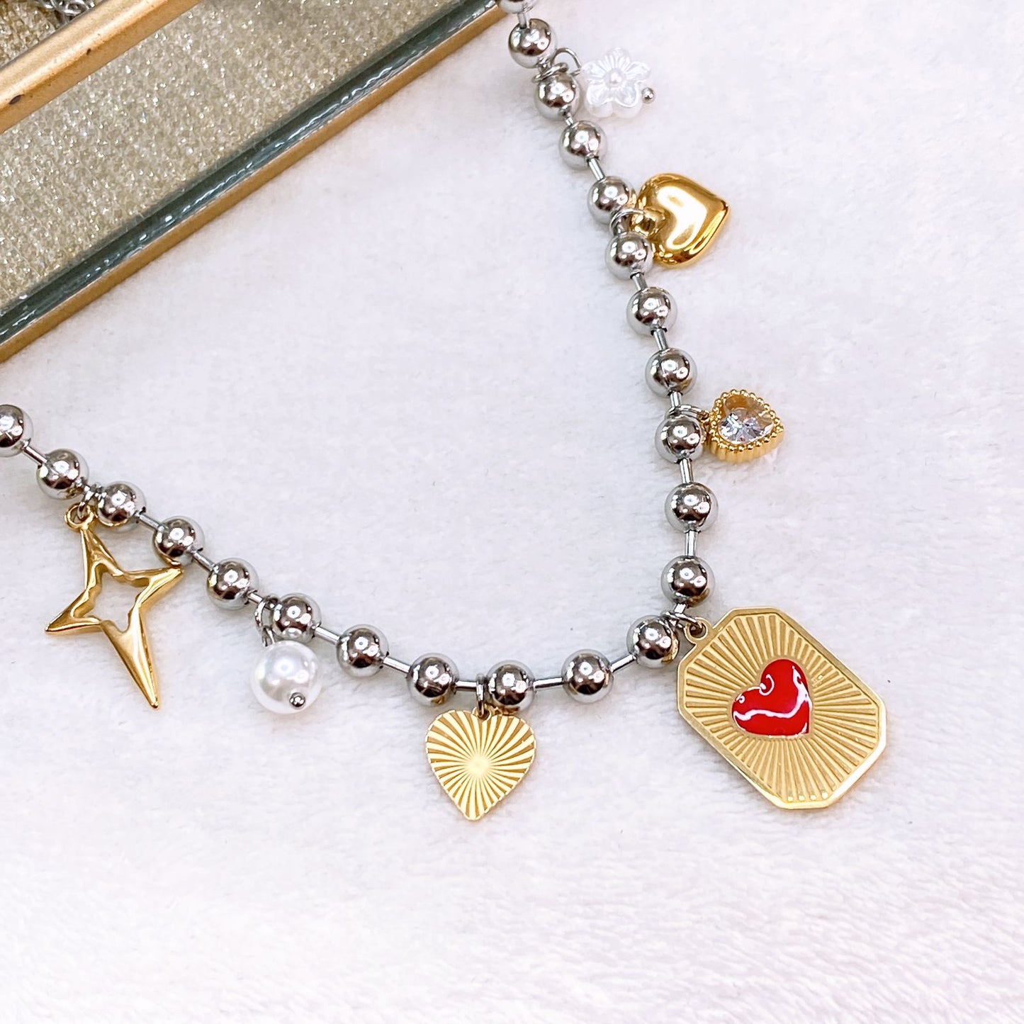 Collar y Dijes de Acero Inoxidable CAI3245-2