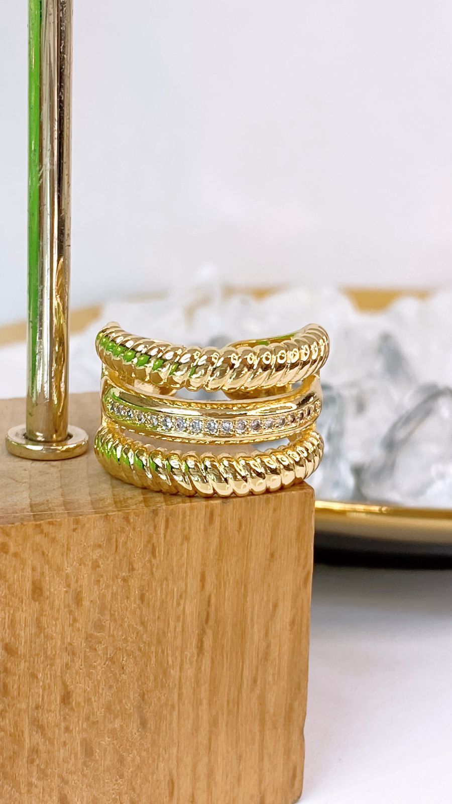Anillo Chapa de Oro Ajustable ACO1667-1