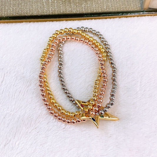 Set Pulseras de Chapa de Oro COP1879-1