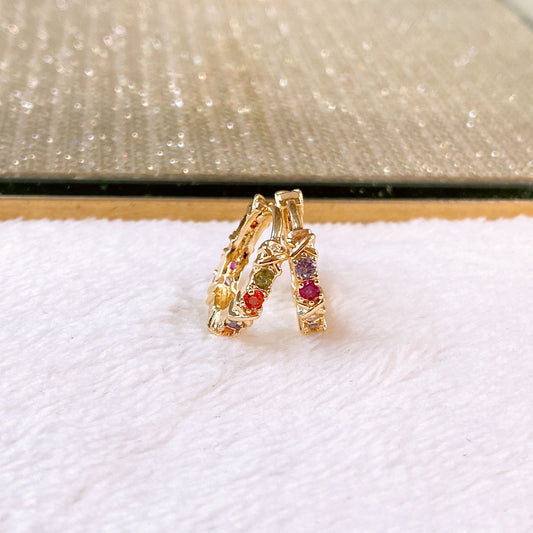 Arete de Chapa de Oro COA2781-1