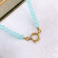 Collar de Piedras de Cristal con Dije de Acero Inoxidable CAI3310-3