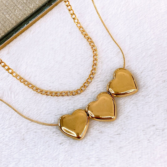 Collar Doble de Acero Inoxidable CAI3369-1