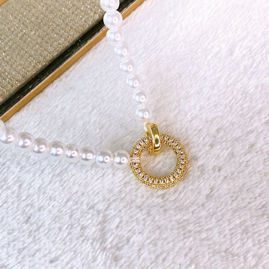 Collar de Acrilico y Oro Laminado  CC2560-2