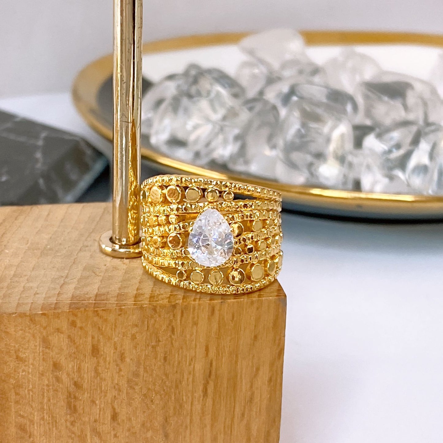 Anillo de Oro Laminado Ajustable ACO1717-1