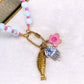 Collar de Resina y Dije de Acero Inoxidable CAI3418-1