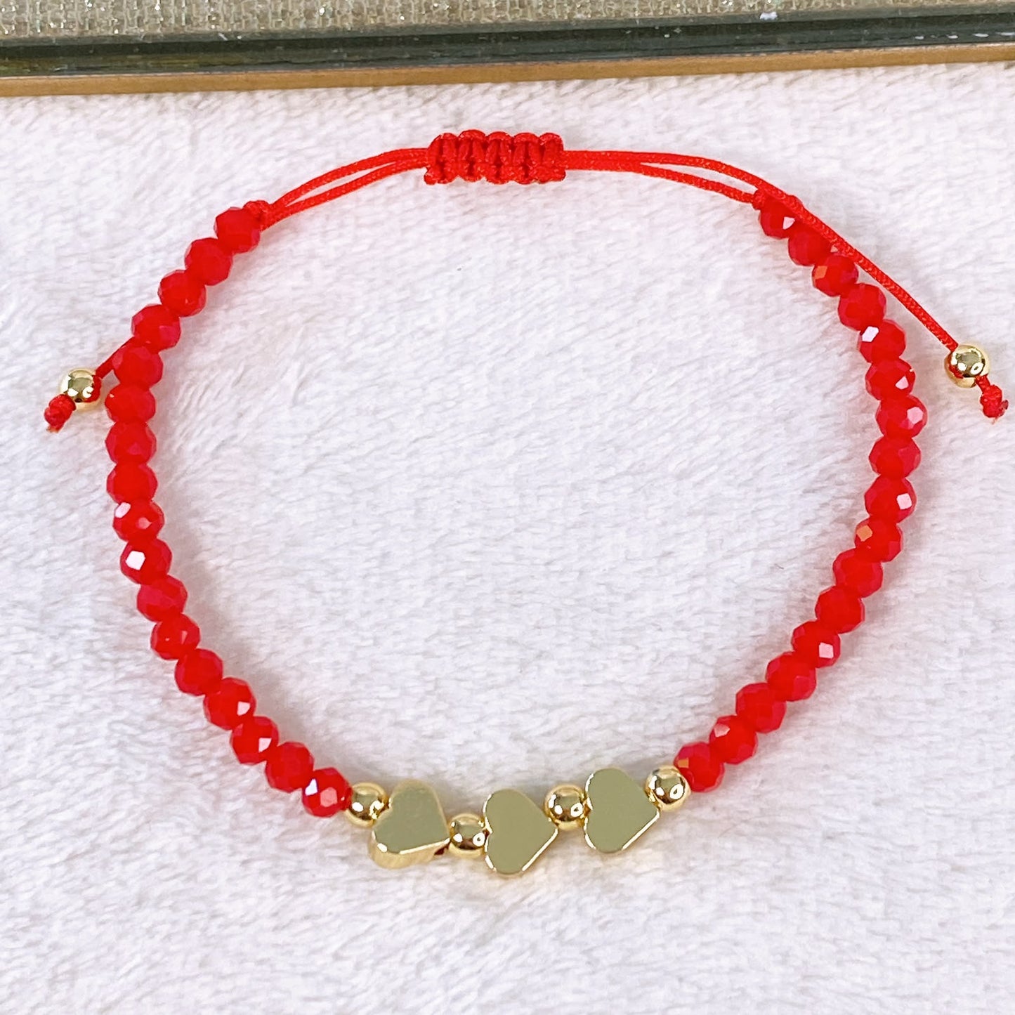 Pulsera de Hilo y Dijes de Chapa de Oro COP1916-3