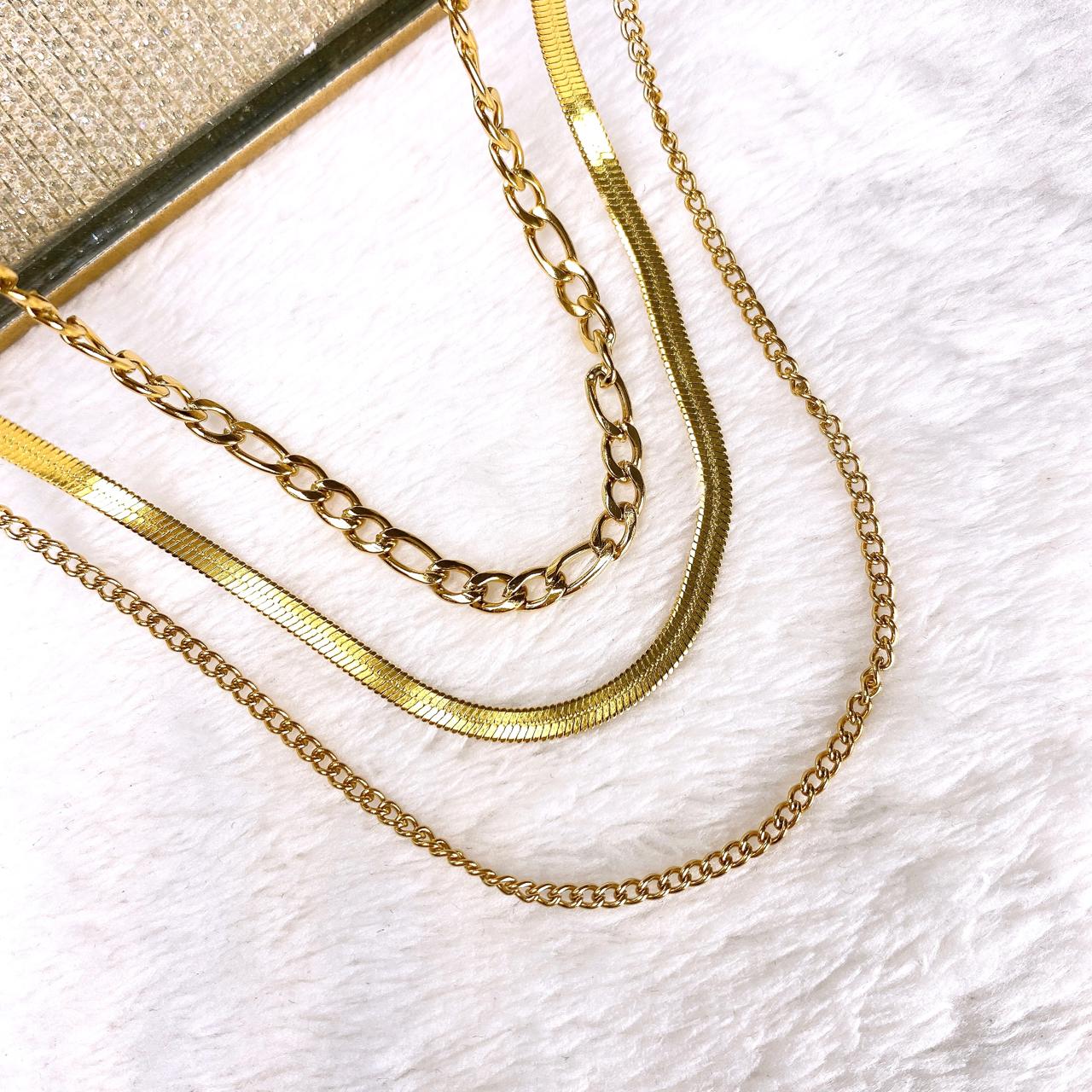Collar Triple de Acero Inoxidable CAI3441-1