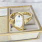 Reloj en Pulsera Italiana de Acero con Baño de Chapa de Oro RJ147-1
