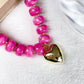 Collar de Acrilico y  Chapa de Oro CC2584-6