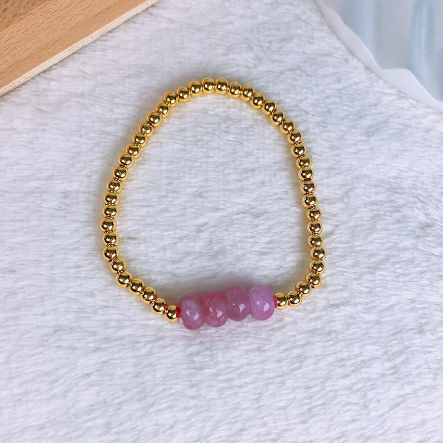 Pulsera de Chapa de oro con Piedras Naturales COP1985-7