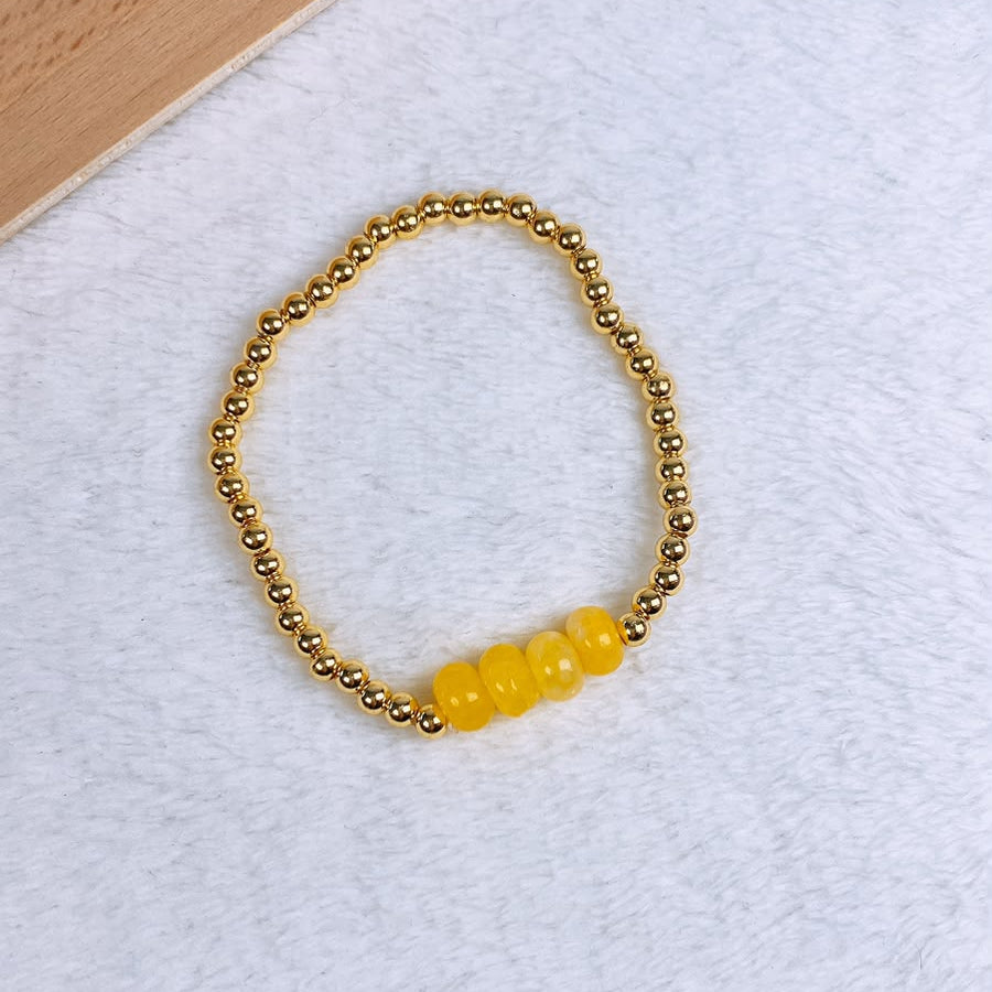 Pulsera de Chapa de oro con Piedras Naturales COP1985-2