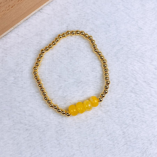 Pulsera de Chapa de oro con Piedras Naturales COP1985-2