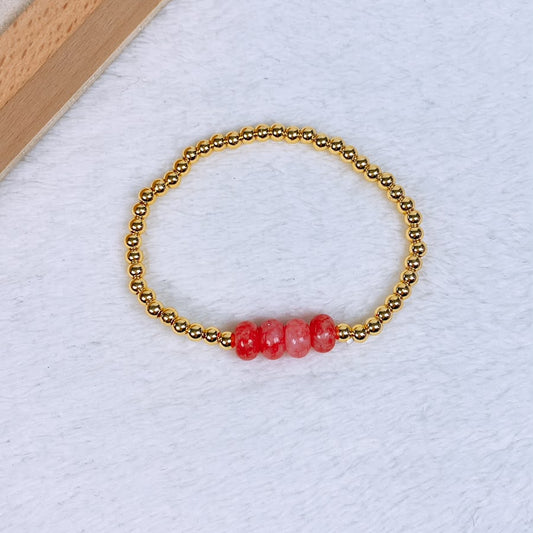 Pulsera de Chapa de oro con Piedras Naturales COP1985-8