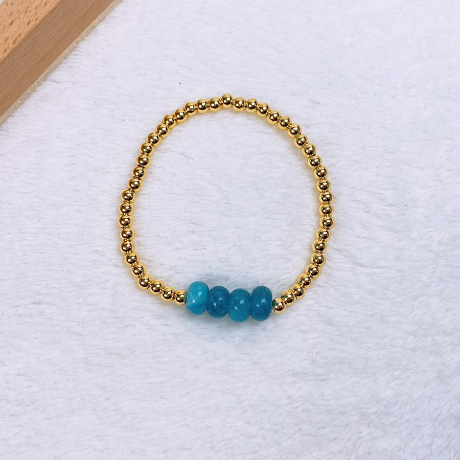 Pulsera de Chapa de oro con Piedras Naturales COP1985-1