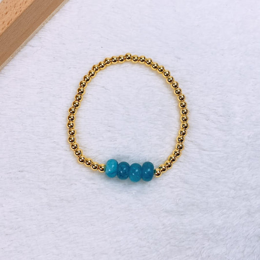 Pulsera de Chapa de oro con Piedras Naturales COP1985-1