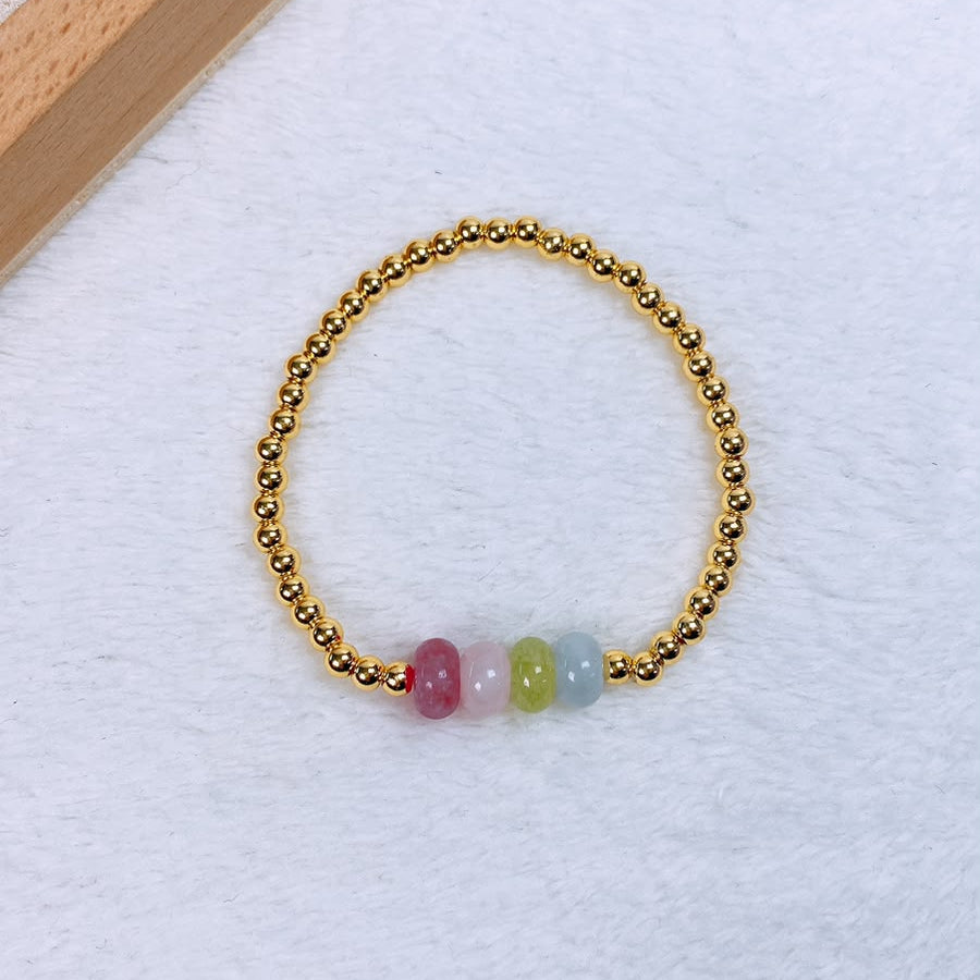 Pulsera de Chapa de oro con Piedras Naturales COP1986-1
