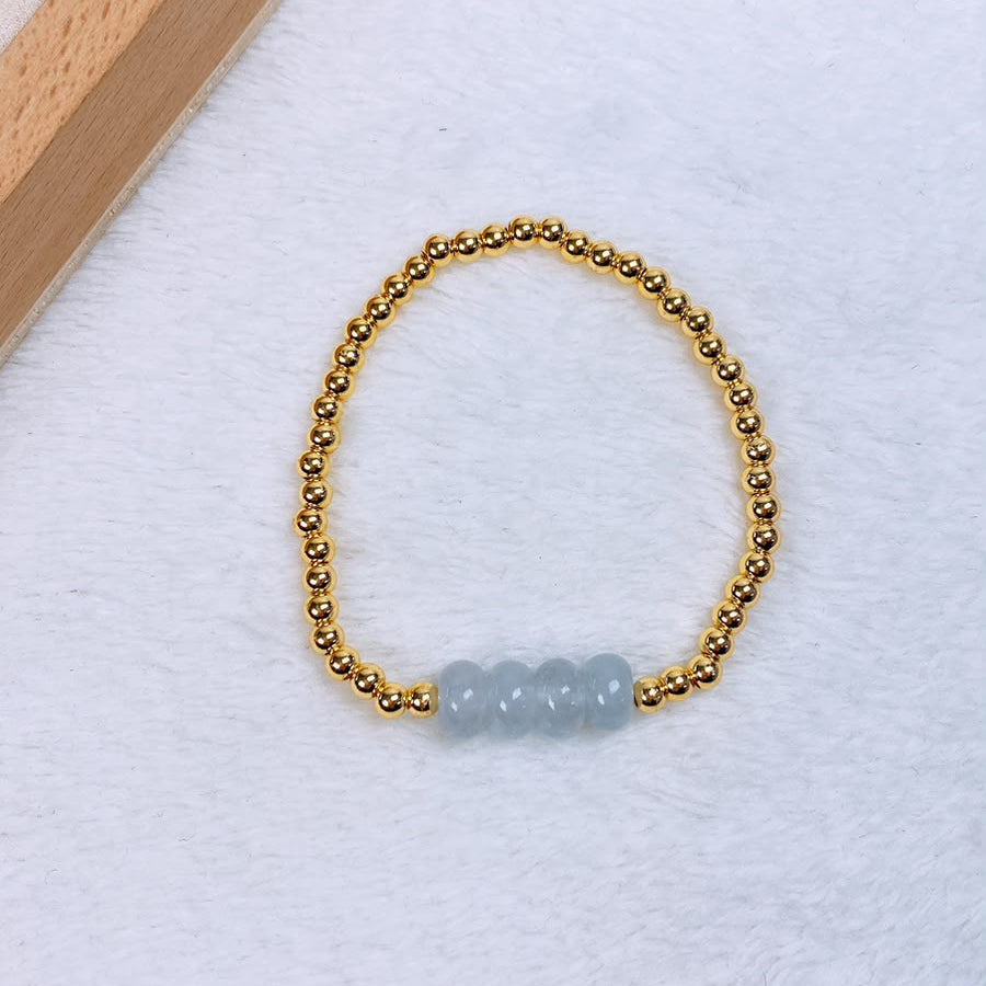 Pulsera de Chapa de oro con Piedras Naturales COP1985-4