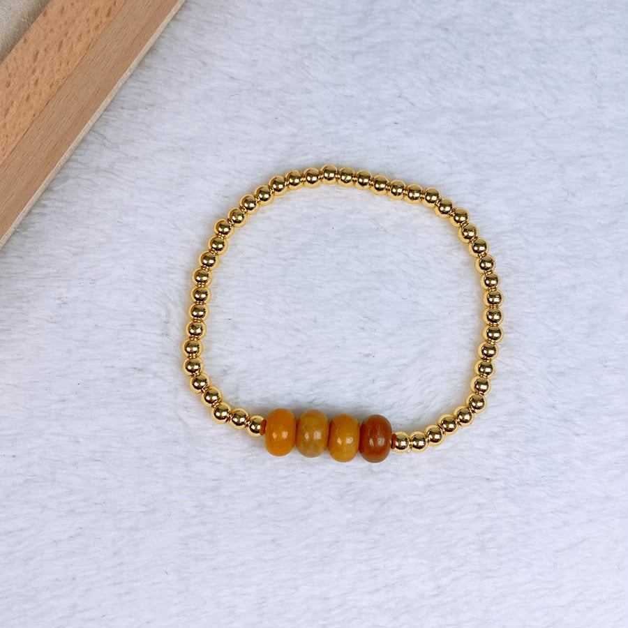 Pulsera de Chapa de oro con Piedras Naturales COP1986-5