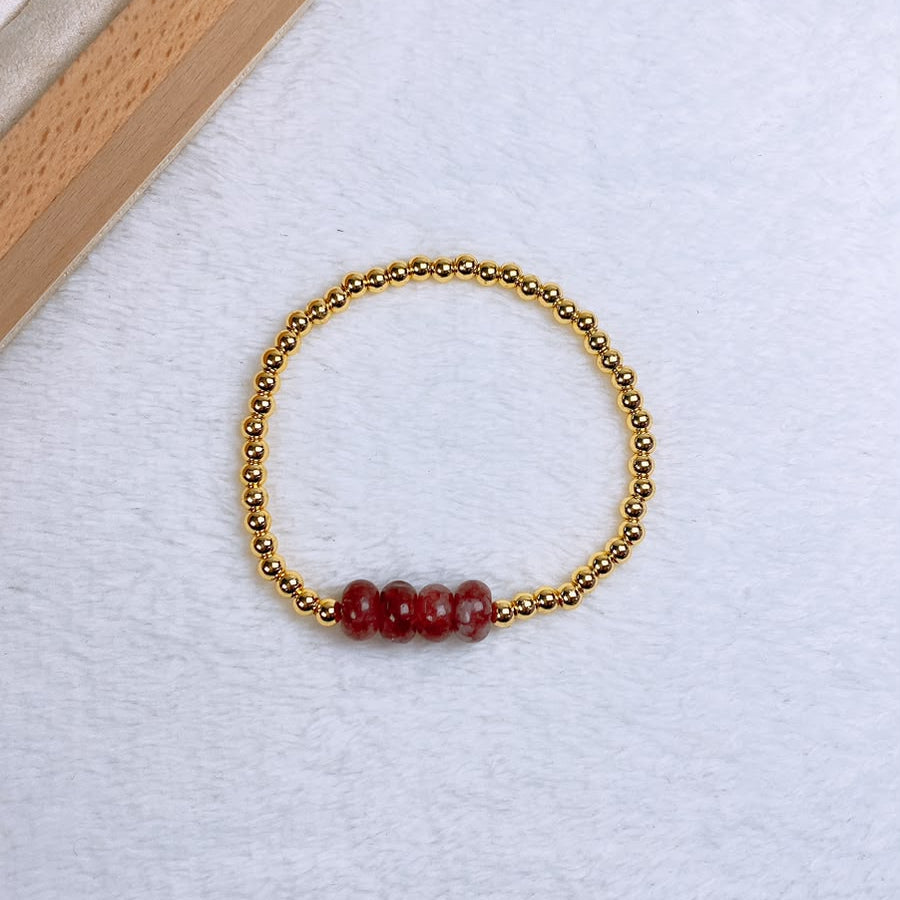 Pulsera de Chapa de oro con Piedras Naturales COP1985-9