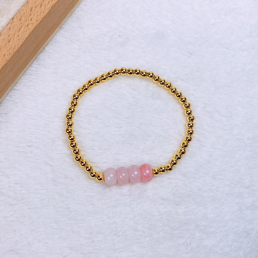 Pulsera de Chapa de oro con Piedras Naturales COP1985-5