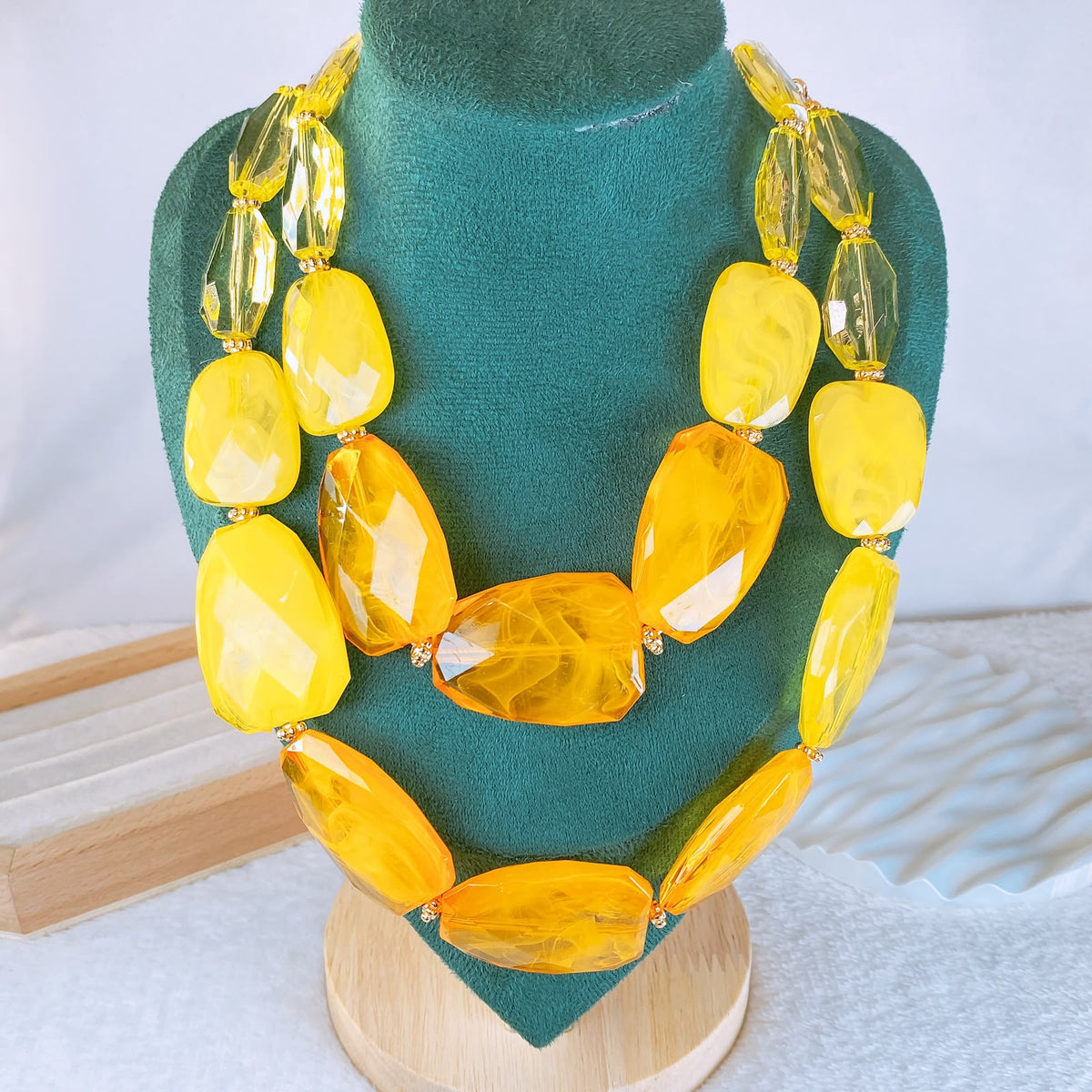 Collar Doble de Acrilico CB977-2