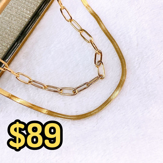 Collar Doble de Acero Inoxidable CAI3095-1