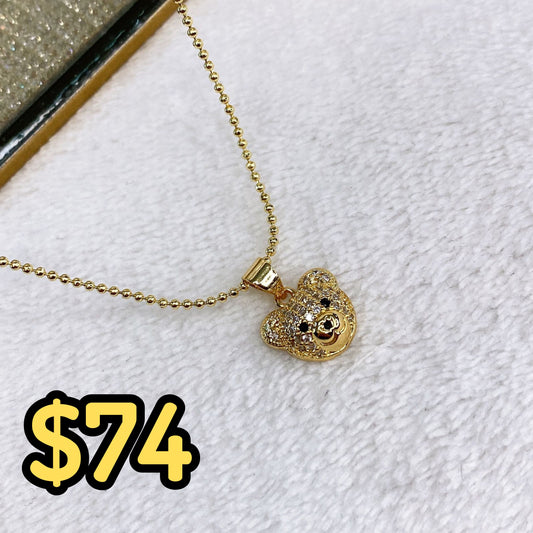 Collar de Chapa de Oro con Zirconias CC2205-1