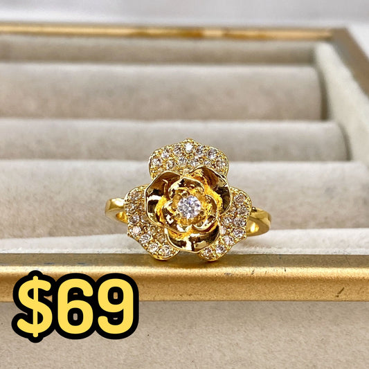Anillo de Chapa de Oro Giratorio Ajustable ACO1419-1
