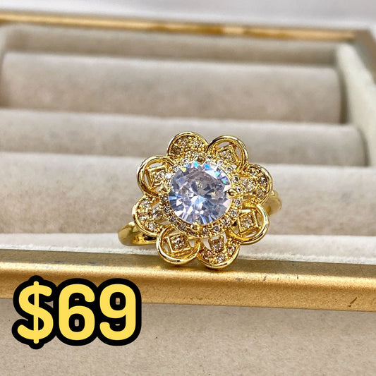Anillo de Chapa de Oro Giratorio Ajustable ACO1421-1
