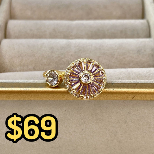Anillo de Chapa de Oro Giratorio Ajustable ACO1423-1