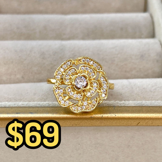 Anillo de Chapa de Oro Giratorio Ajustable ACO1425-1