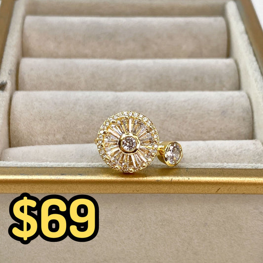 Anillo de Chapa de Oro Giratorio Ajustable ACO1426-1