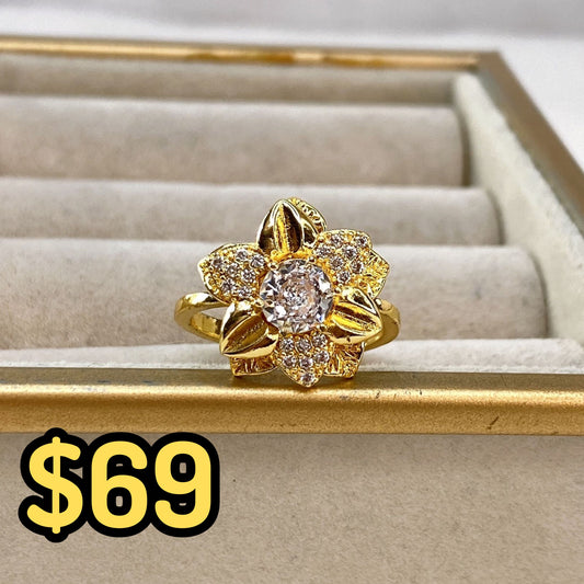 Anillo de Chapa de Oro Giratorio Ajustable ACO1429-1