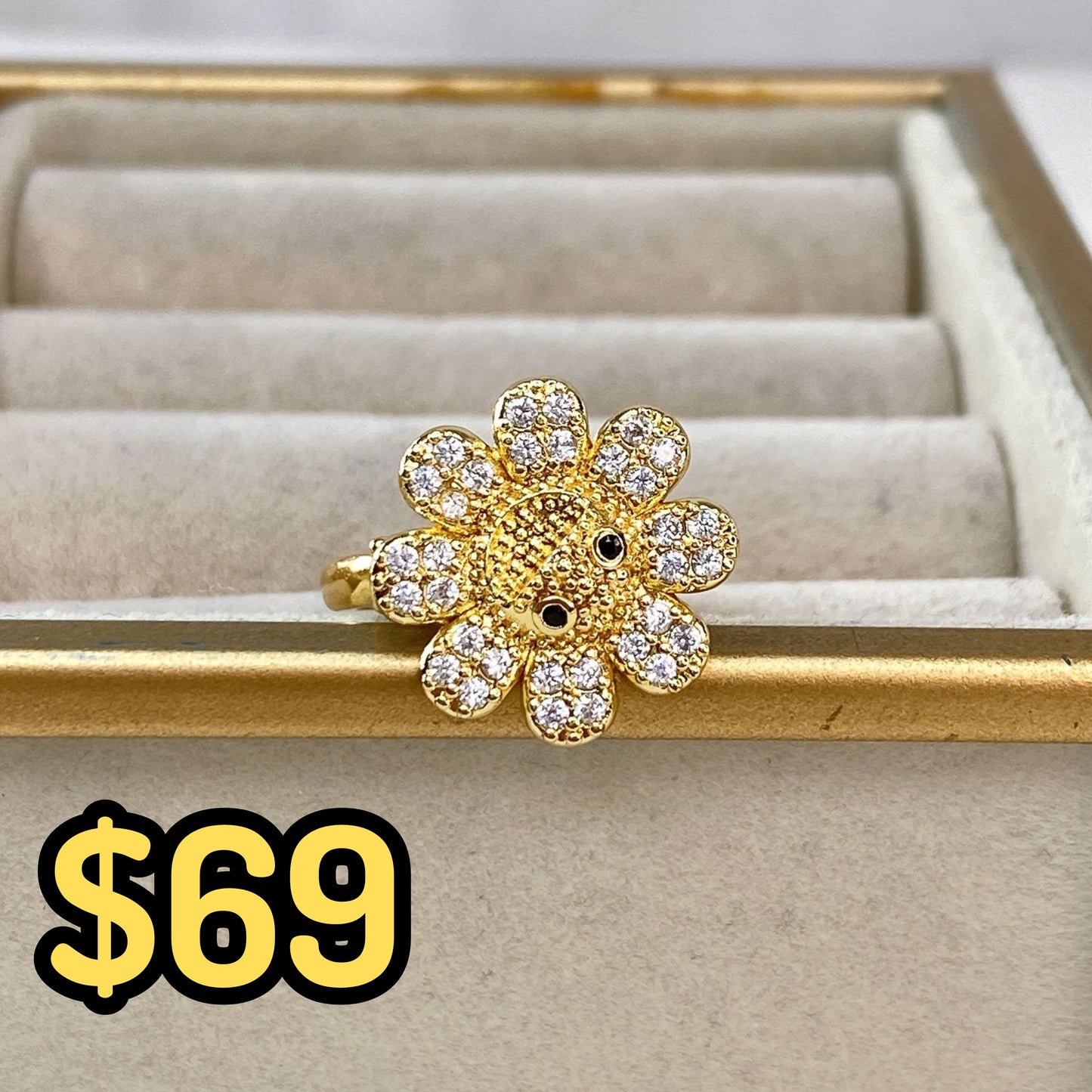 Anillo de Chapa de Oro Giratorio Ajustable ACO1431-1