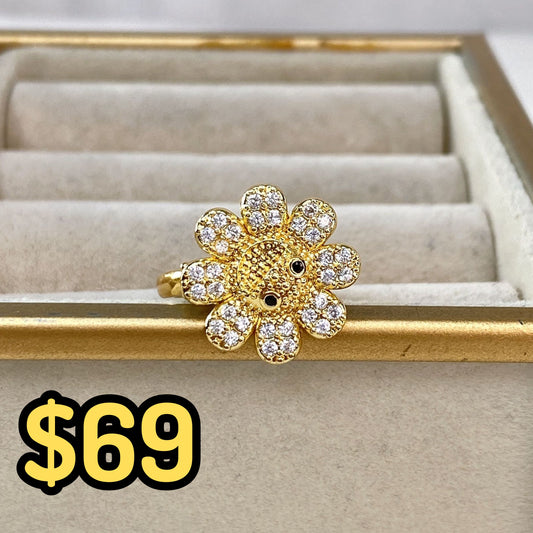 Anillo de Chapa de Oro Giratorio Ajustable ACO1431-1