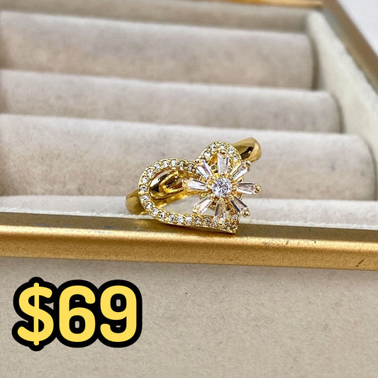 Anillo de Chapa de Oro Giratorio Ajustable ACO1433-1