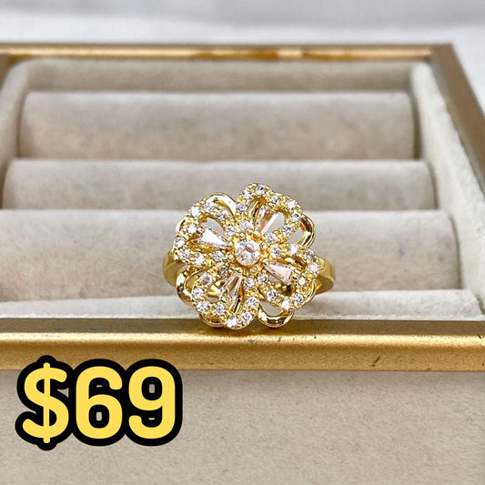 Anillo de Chapa de Oro Giratorio Ajustable ACO1432-1