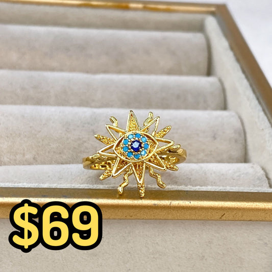 Anillo de Chapa de Oro Giratorio Ajustable ACO1435-1