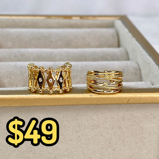 Simulador o Ear Cuff de Chapa de Oro COA2033-1