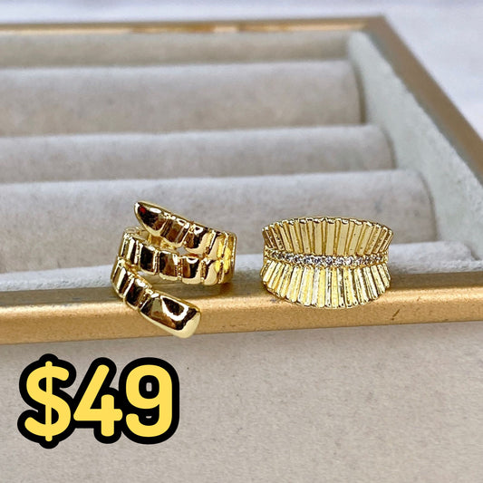 Simulador o Ear Cuff de Chapa de Oro COA2031-1