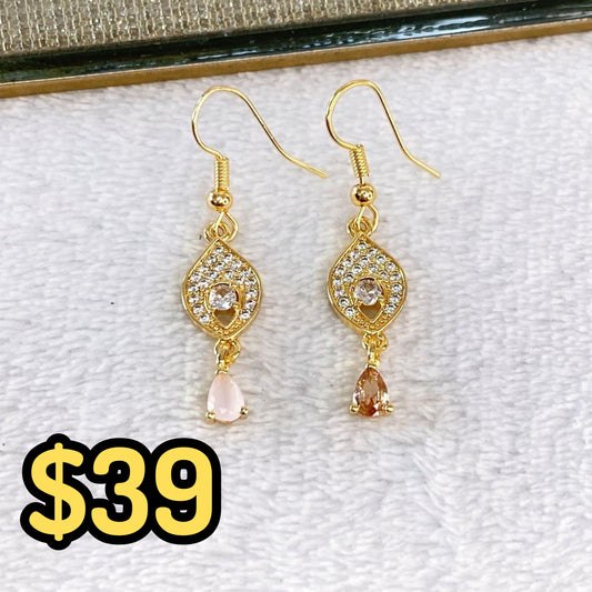 Arete de Chapa de Oro COA2084-1