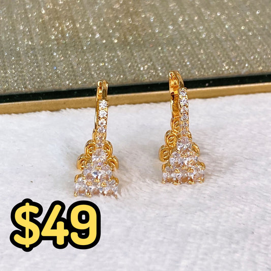 Arete de Chapa de Oro COA2100-1