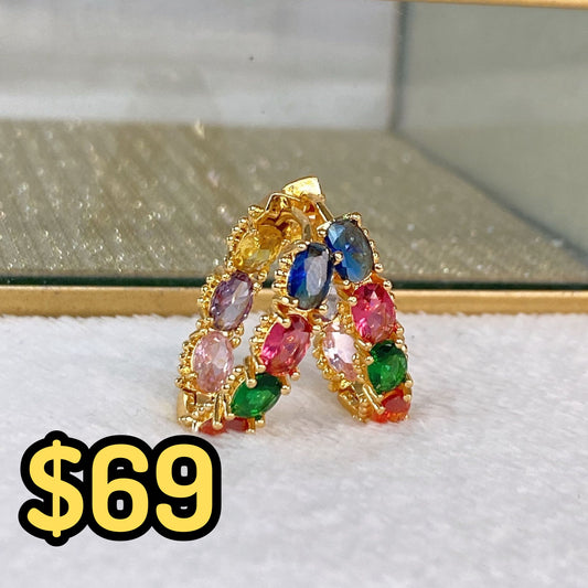 Arete de Chapa de Oro COA2089-3