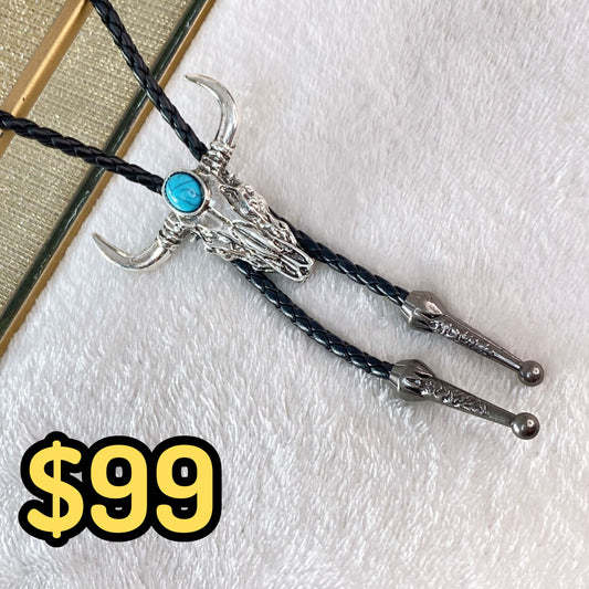 Collar de Cuero Sintetico con Dije de Aleación CB83-1