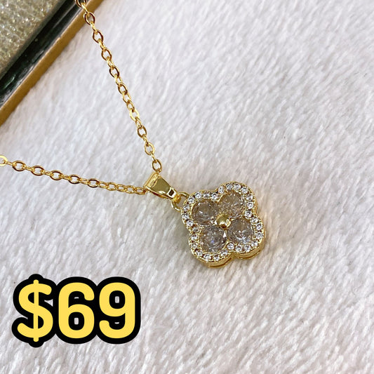 Collar de Acero Inoxidable y Dije de Chapa de Oro CAI2734-1