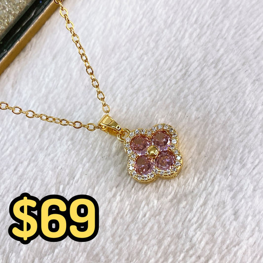 Collar de Acero Inoxidable y Dije de Chapa de Oro CAI2734-2